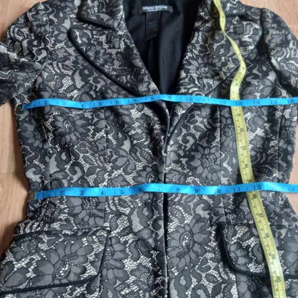 Bisou Bisou Lace Print Jacket Coat xs - Picture 2 of 4